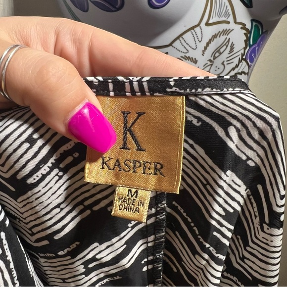 Kasper Black White Blouse - Picture 3 of 3